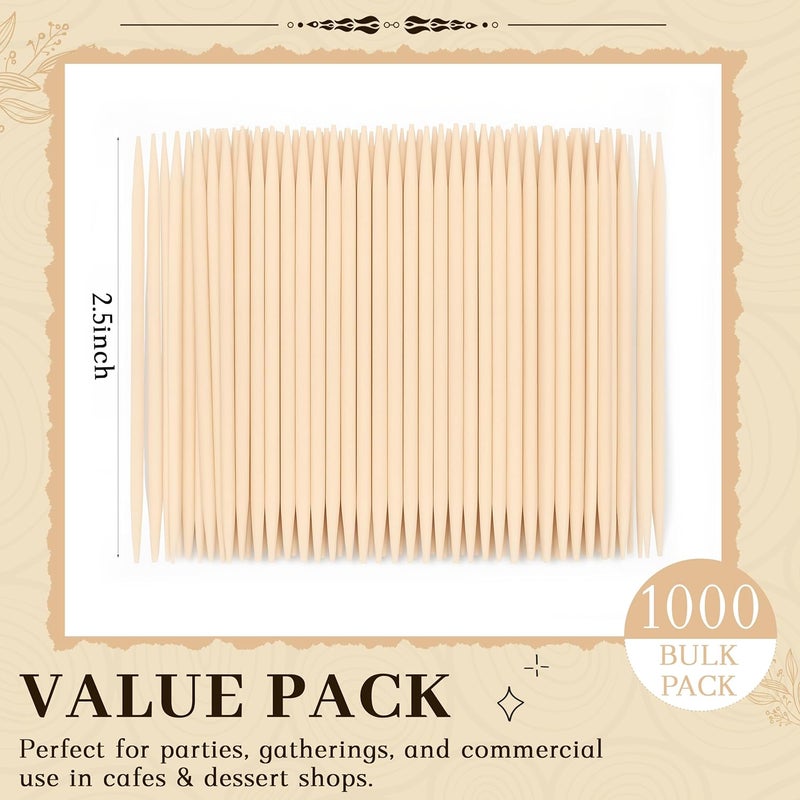 YANPROG Natural Birch Toothpicks for Teeth 1000-Pack, 2.5 Inch Wooden Toothpicks for Appetizers, Fruit, and Barbecue, Smooth & Splinter-Free - Image 3